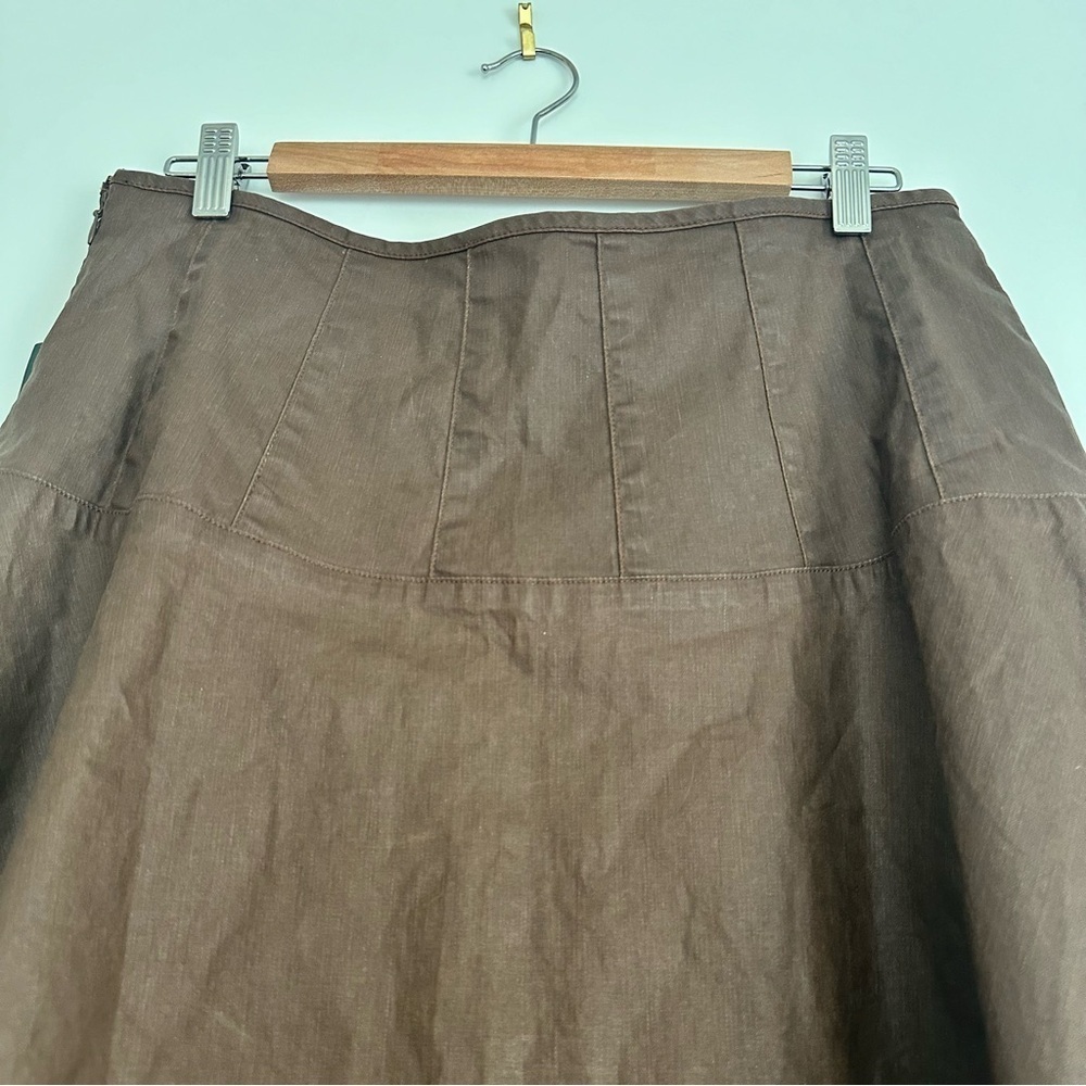 Lauren Ralph Lauren NWT Brown Coated Skirt Size: 10 - Picture 4 of 6